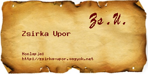 Zsirka Upor névjegykártya